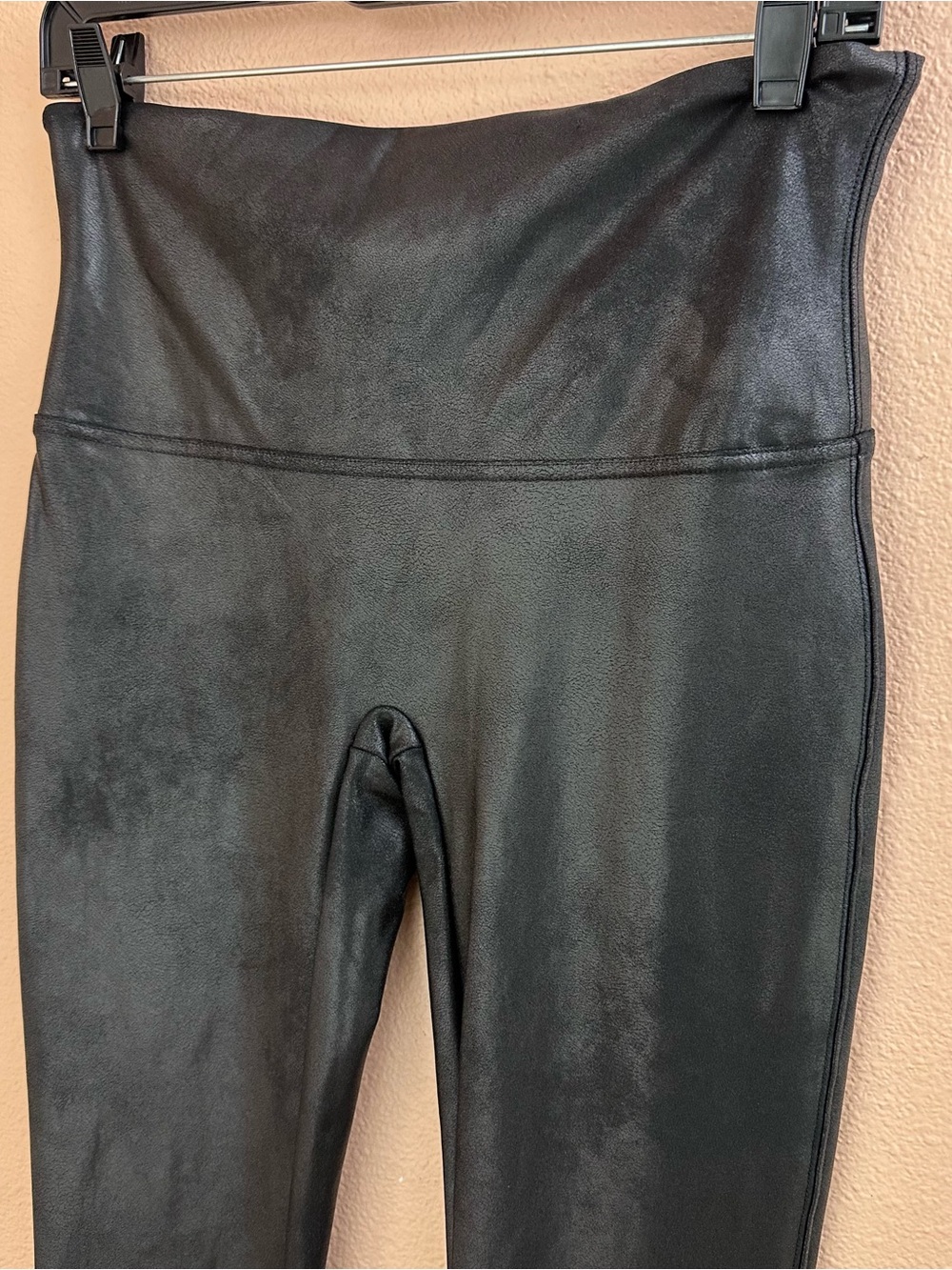 NWOT Spanx Faux Leather Leggings Womens XL Dark Brown High Rise Pull On 2437 - Picture 2 of 9